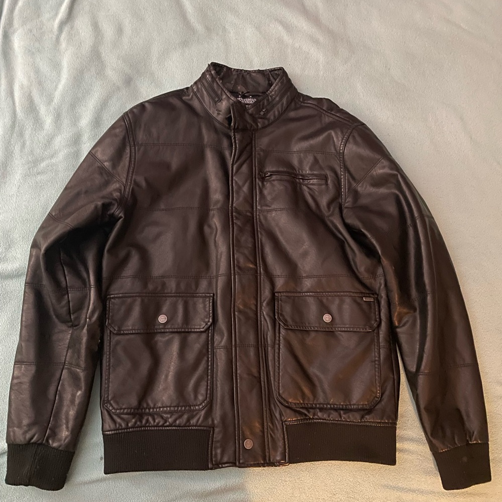 RVCA faux Leather Jacket Black size Medium
